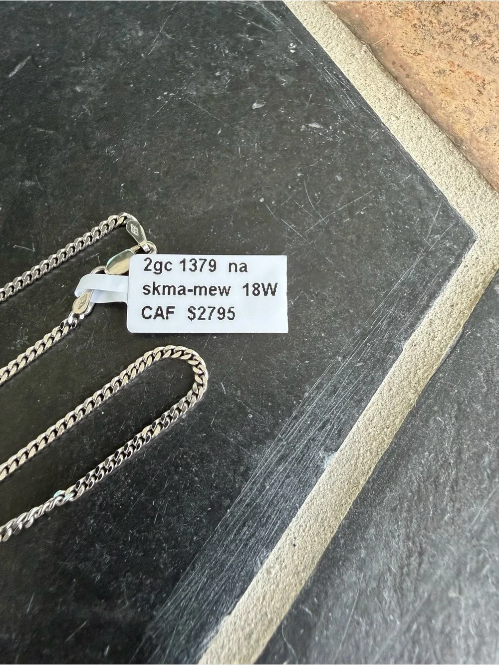 Men's 18kt. White Gold Curb Chain Necklace 23.5” long Made in Italy
